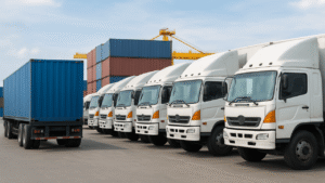 A graph and truck illustrating strategies for the trucking industry slowdown