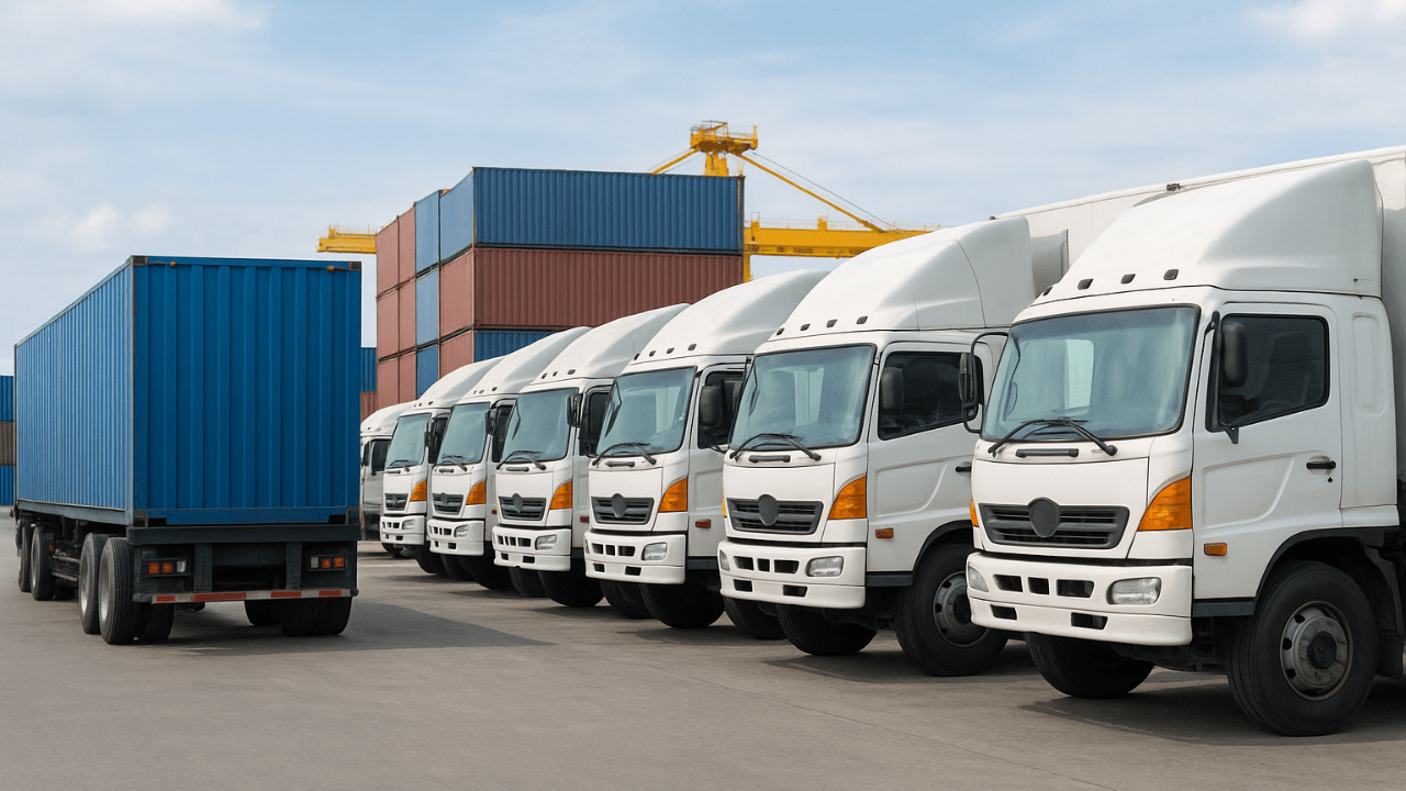 A graph and truck illustrating strategies for the trucking industry slowdown