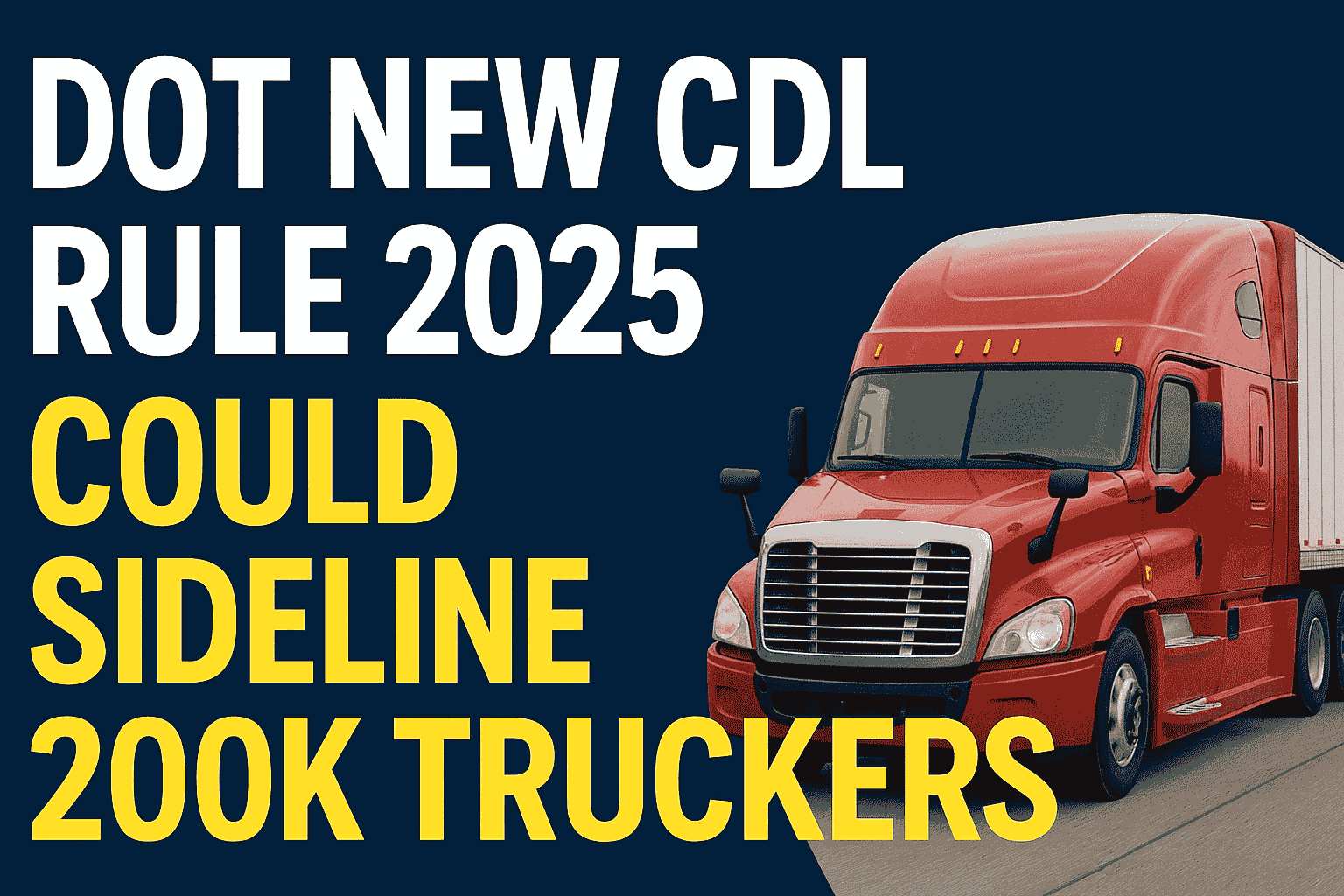 DOT new CDL rule 2025 removing 200,000 non-domiciled truck drivers