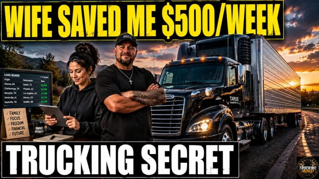 Owner Operator Trucking business run by Paul Tarus and his wife, who saves money by dispatching loads and managing freight