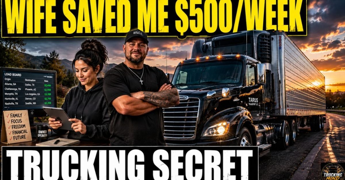 Owner Operator Trucking business run by Paul Tarus and his wife, who saves money by dispatching loads and managing freight